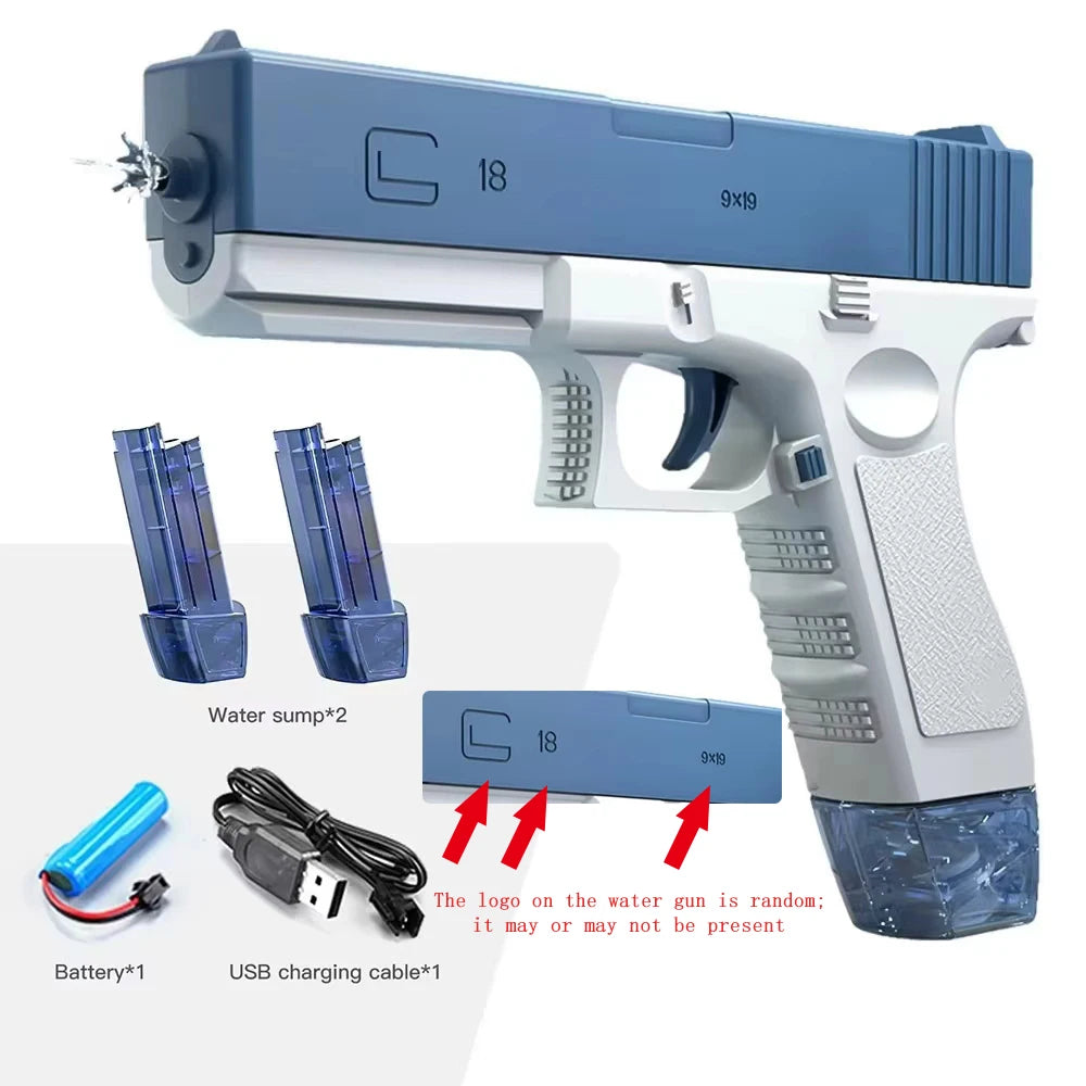 2026Space Electric Water Gun Energy Ring Burst Transformation LED Lights Large Capacity Full Auto Continuous Fire Squirt Gun Toy