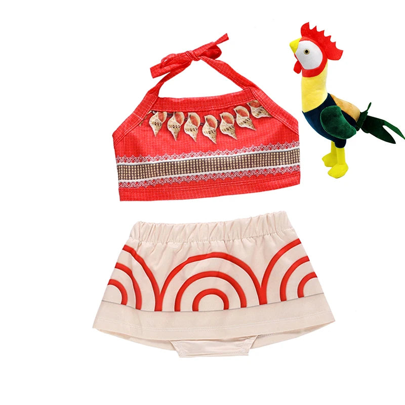 Baby Little Moana Dress Costumes Cosplay Girl Dresses Anime Movie Costume Halloween Costumes Gifts Kids Dress for Girls Outfit
