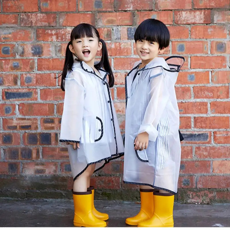 Hooded Raincoat Clear Jacket Rain Coat Durable Lightweight Rain Wear For Girls Boys Children, S, M, L, XL, XXL дождевик