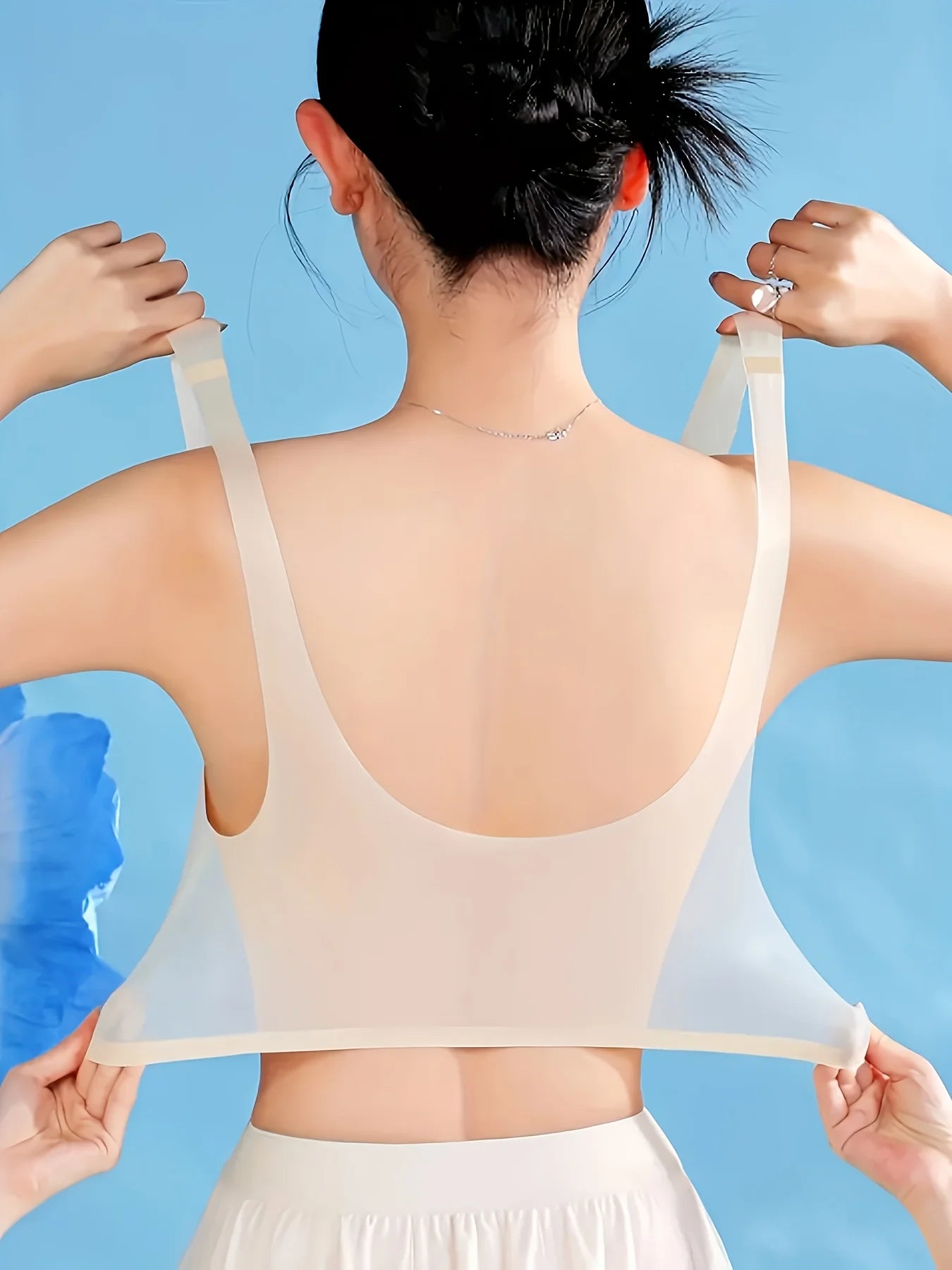 Cooling Push Up Bra Ultra Thin Seamless Comfort Icy Silk Cami Underwear for Women Summer Breathable