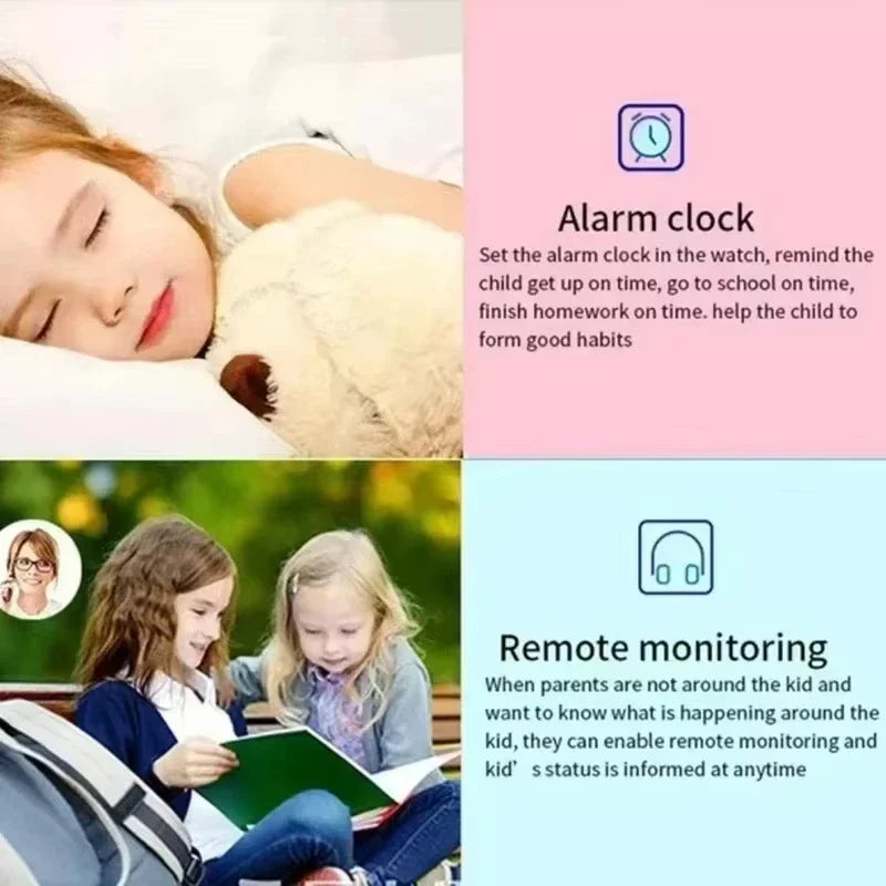 Lenovo 5G Kids Smart Watch 8K HD Camera SOS GPS Location Sim Card Call Waterproof Child SmartWatch for Boys Girls iOS Android