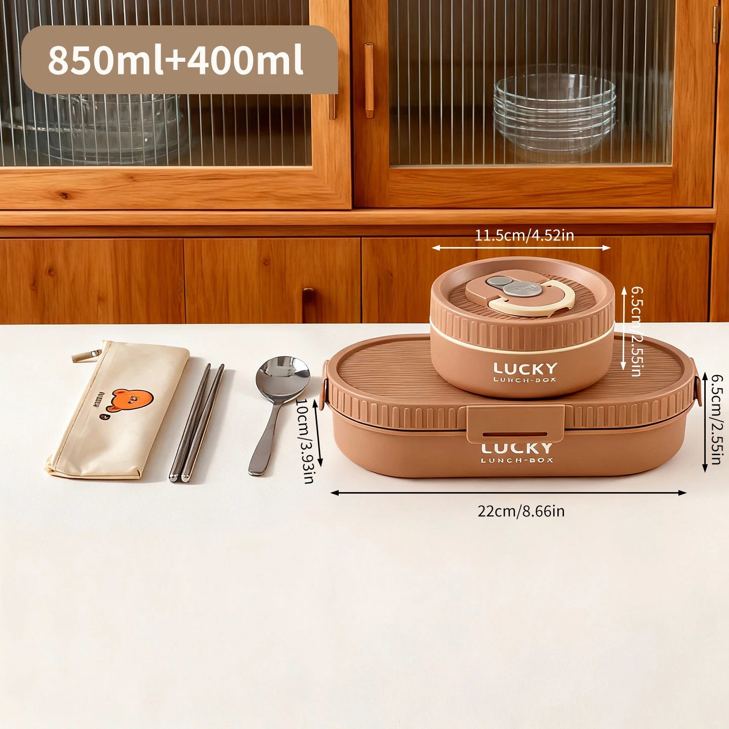 WORTHBUY 304 Stainless Steel Oval Insulated Lunch Box For Kids Student Portable Leak Proof Divided Food Container Microwave Safe