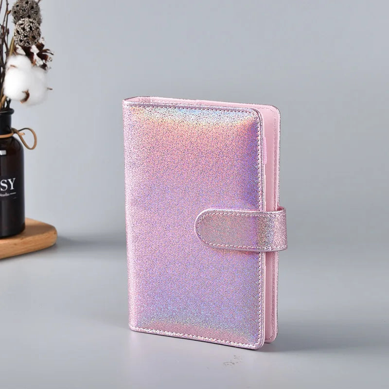 A6/A5 Macaroon Glitter Color PU Leather DIY Binder Only Cover Diary Agenda Planner Paper Cover School Stationery