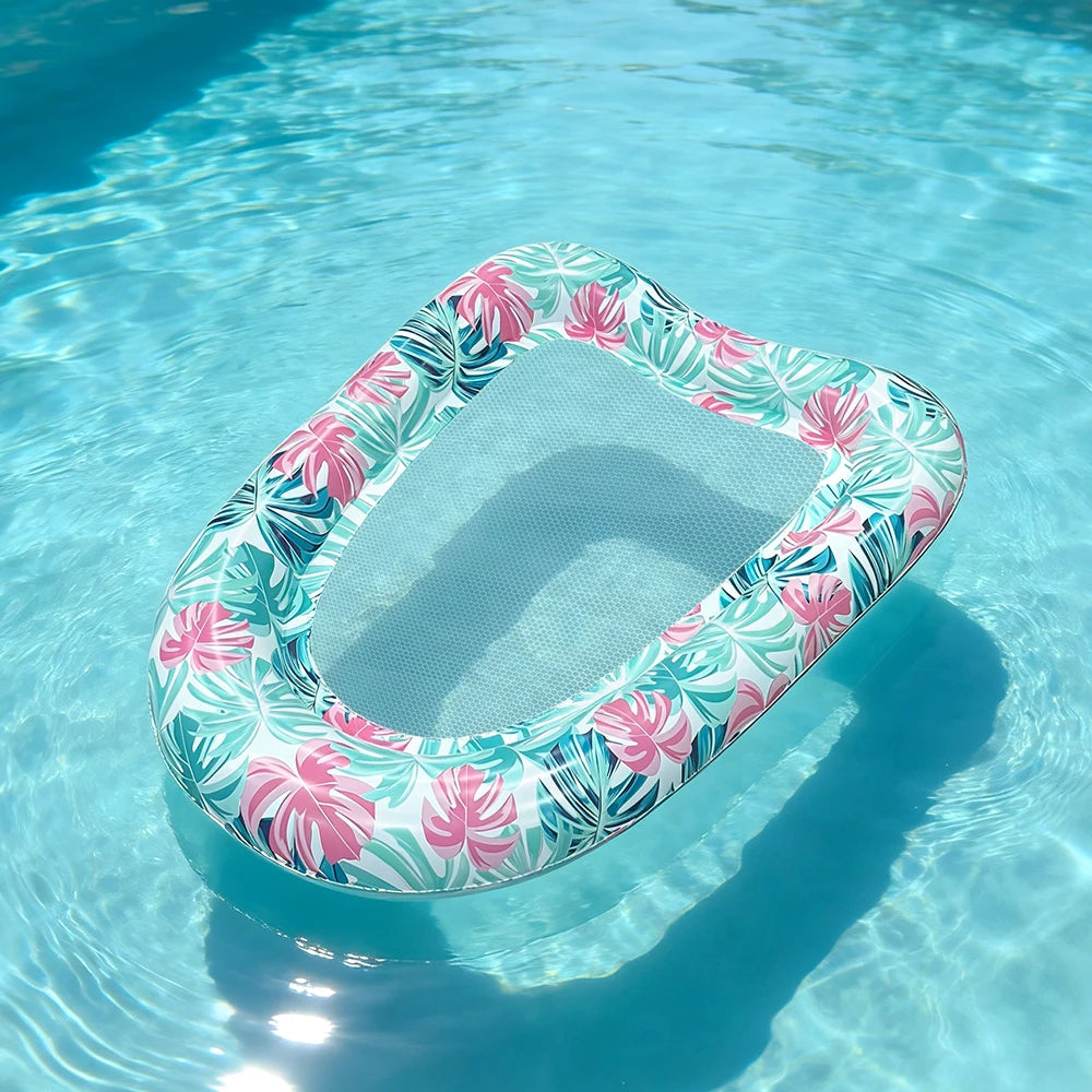 1 pc inflatable heart floating portable water lounge chair, suitable for summer beach swimming pool water entertainment