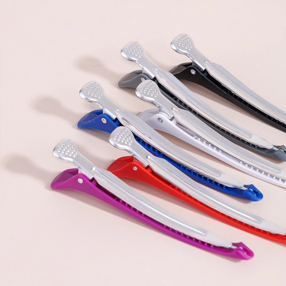 6Pcs Hairdressing Clamps Women's Claws Section Clips Barber Crocodile Hairpin Salon Styling Tools Hair Accessories