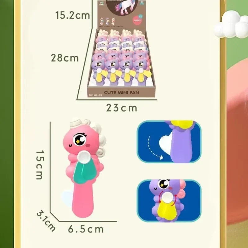 Cute Cartoon Hand Press Fan Portable Mini Summer Cooling Gadget for Adults Outdoor Camping and Daily Use Gift