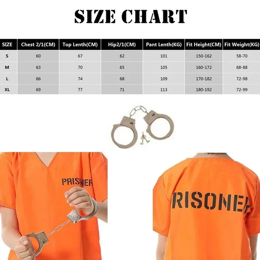 Orange Prison Jumpsuit Costume – Inmate Halloween Outfit for Adults & Kids