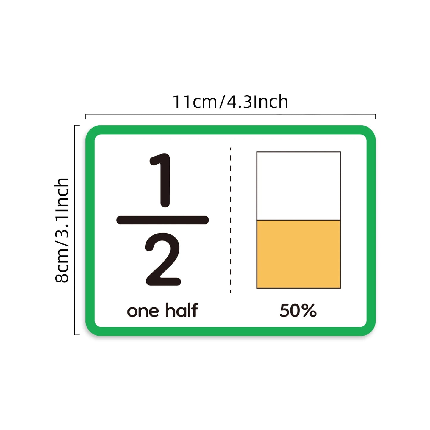 15pcs Double-Sided Fraction Cards, Math Teaching Aids for Kids,  an Educational Tool for Math Fractions in Home and School