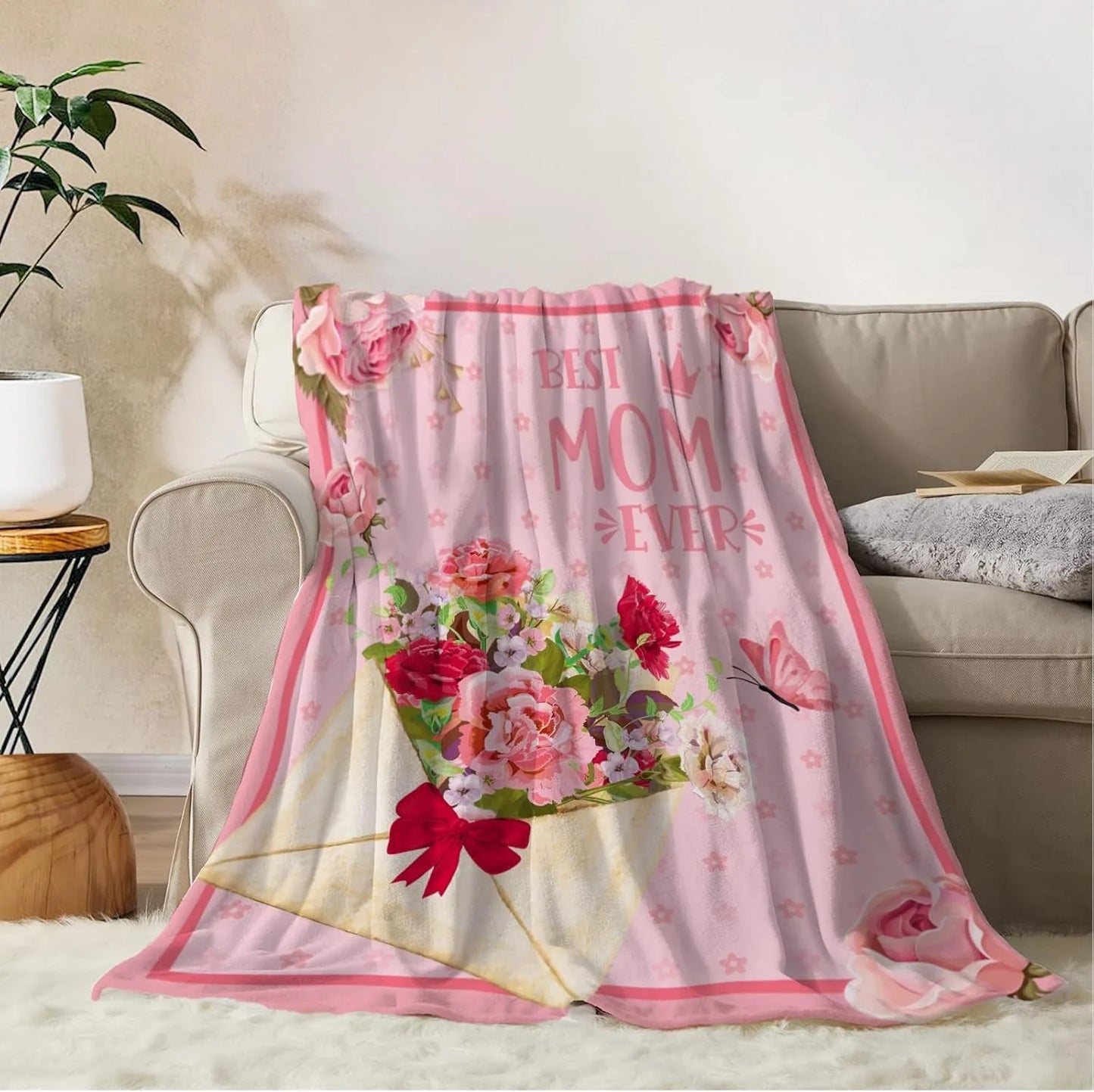 1PC Gift To Mom Thin Blanket for Anniversary Birthday Mothers Day Fathers day for Mom Dad Wife Sister Grandma Abuela Soft Throw