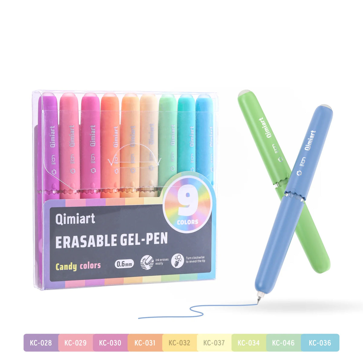 Erasable Gel Pens, Rotary Retractable Fine Point Erasable Pens,Vibrant Color Selection,Cute Eggshell Design,Erasable Ink