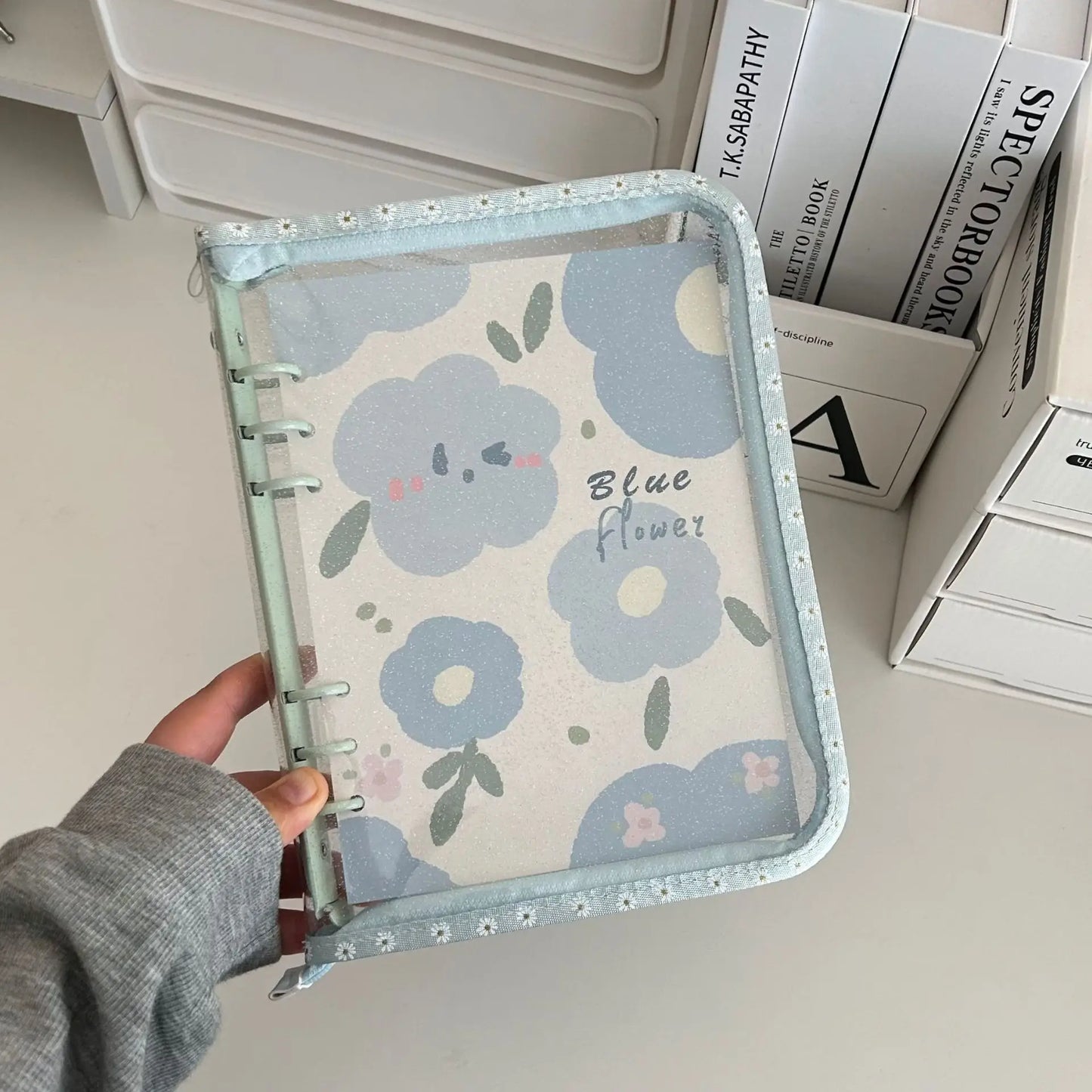 A5 A6 Zipper Binder Photo Card Collection Book Postcard Organizer Diary Notebook School Stationery