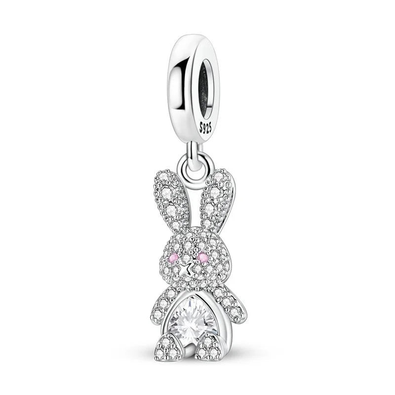 2026 S925 Silver Plated Paved Golden Ring Charm Luxury Stone Shell Nature Strength Cowboy Textured Safety Chain Fine Jewelry