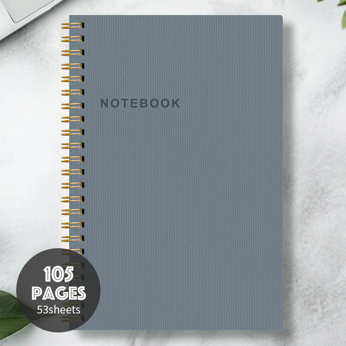 A5 Spiral Notebook Journal with Waterproof Hardcover, Thick Lined Paper & Transparent Protective Cover