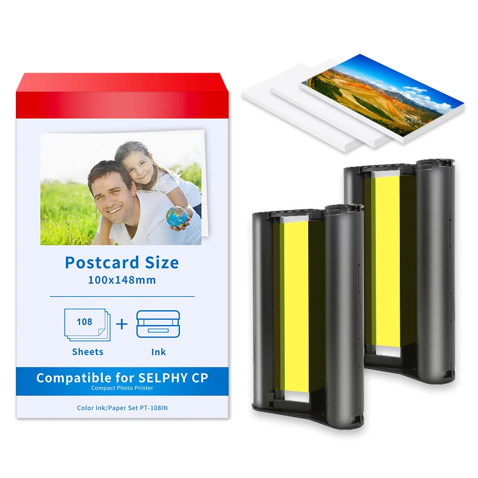 CP1500 Photo Paper For Canon Selphy CP1500 CP1300 CP1200 CP910 CP900 Photo Printer KP-108IN Ink 6 Inch