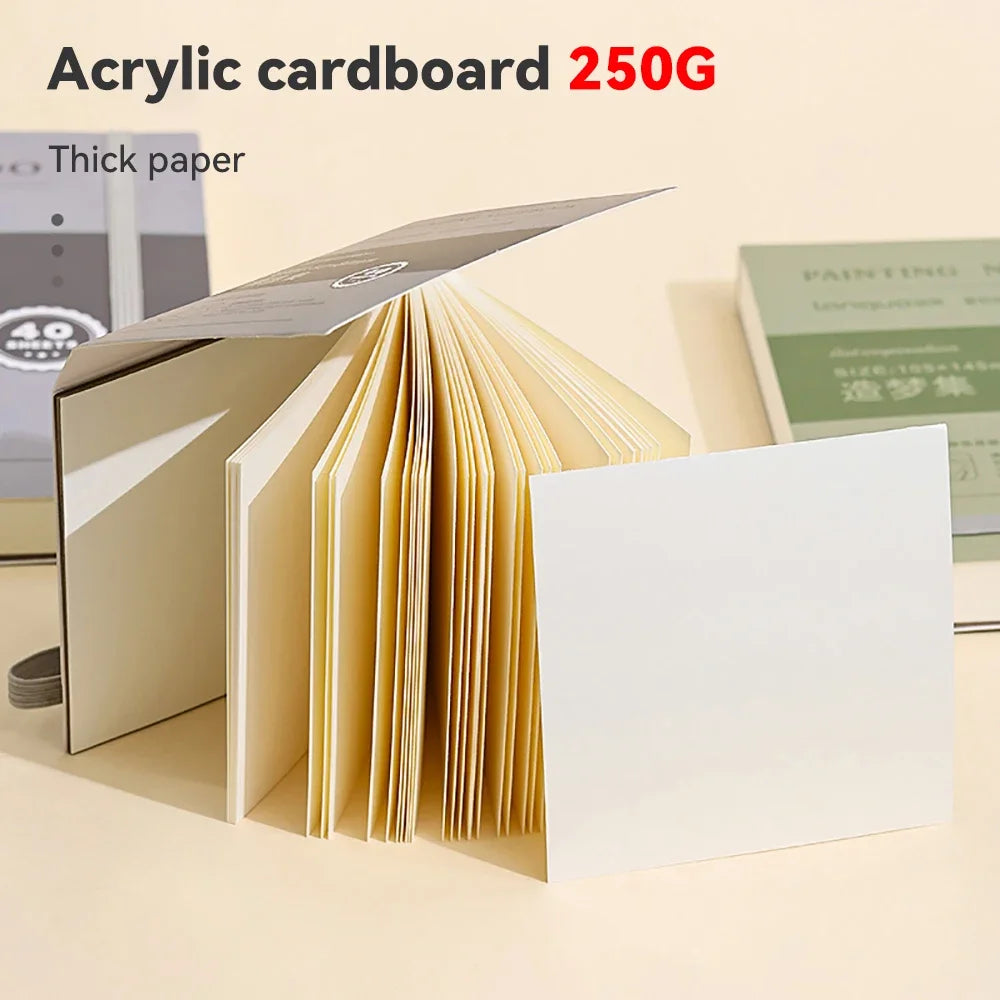 Languo Tearable Drawing Notebook Sketchbook Handbook 250gsm Paper 40sheet Mini Book for Watercolor Acrylic Marker Pen Gouache