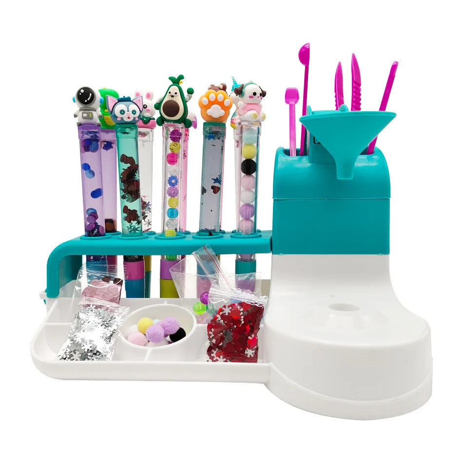 Kids DIY Pen Creator Studio Set - Educational Toy for Children to Make Custom Pens with Decorations, Craft Kit for Creativity &