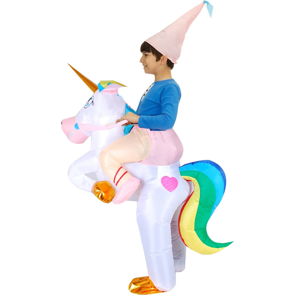 Kids Child Dinosaur Unicorn Inflatable Costume Cute Funny Clothing For Boys Girls Halloween Christmas Performance Party Suits
