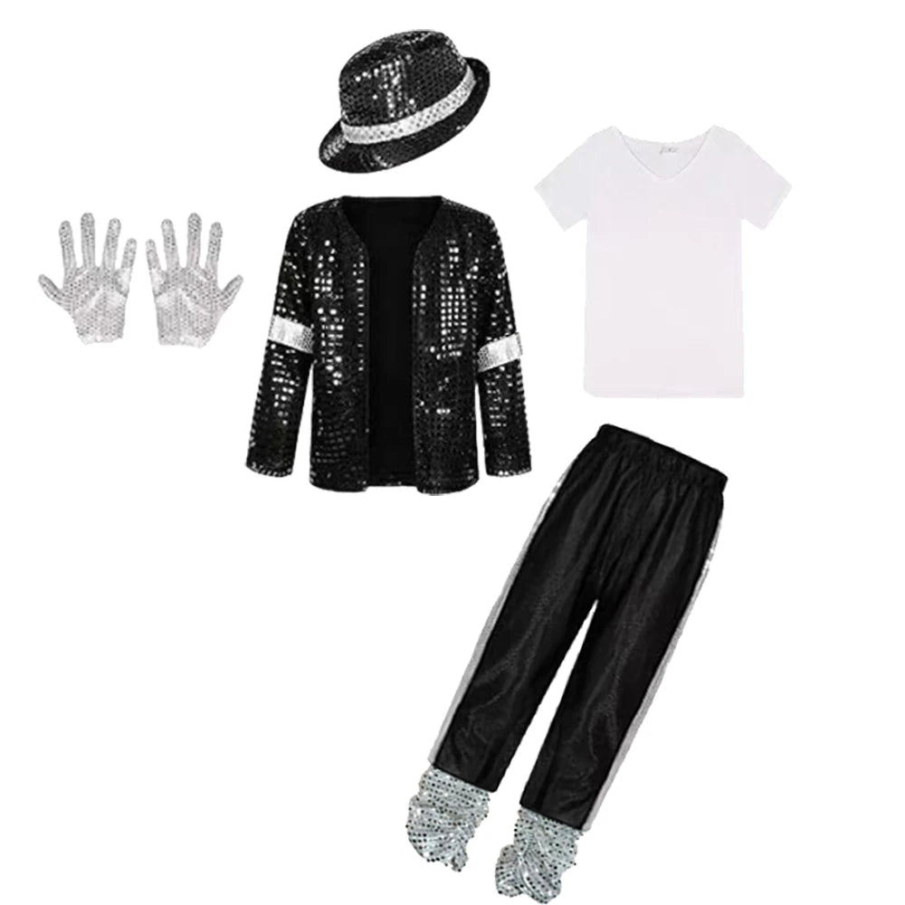 Kids Michael Jackson Clothes Halloween Cosplay Superstar Singer Dance Performance Children's Costume Boys Girls Outfits