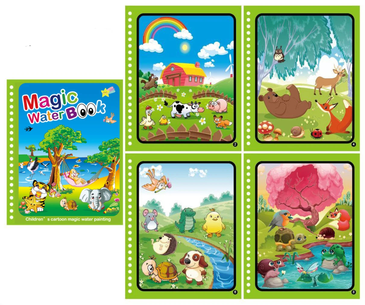 1pc Children's Drawing Coloring Books Sensory Early Education Puzzle Drawing Toys Ocean Dinosaur Animal Water Drawing Pictures