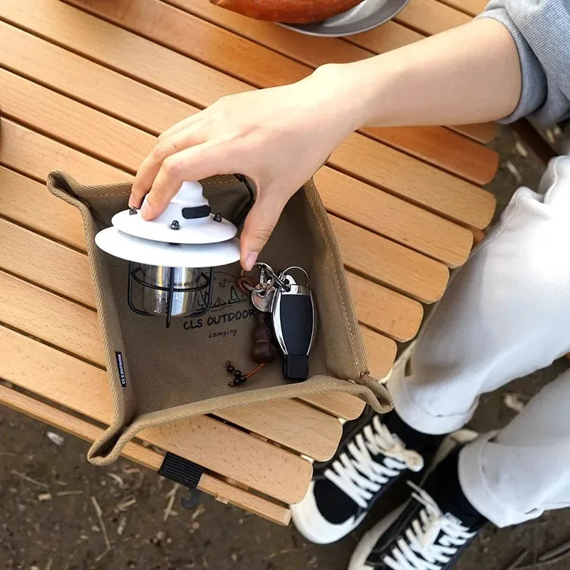 Camping Storage Tray Home Travel Storage Box Outdoor Camping Portable Folding Table Stacked Square Clutter Storage Tray