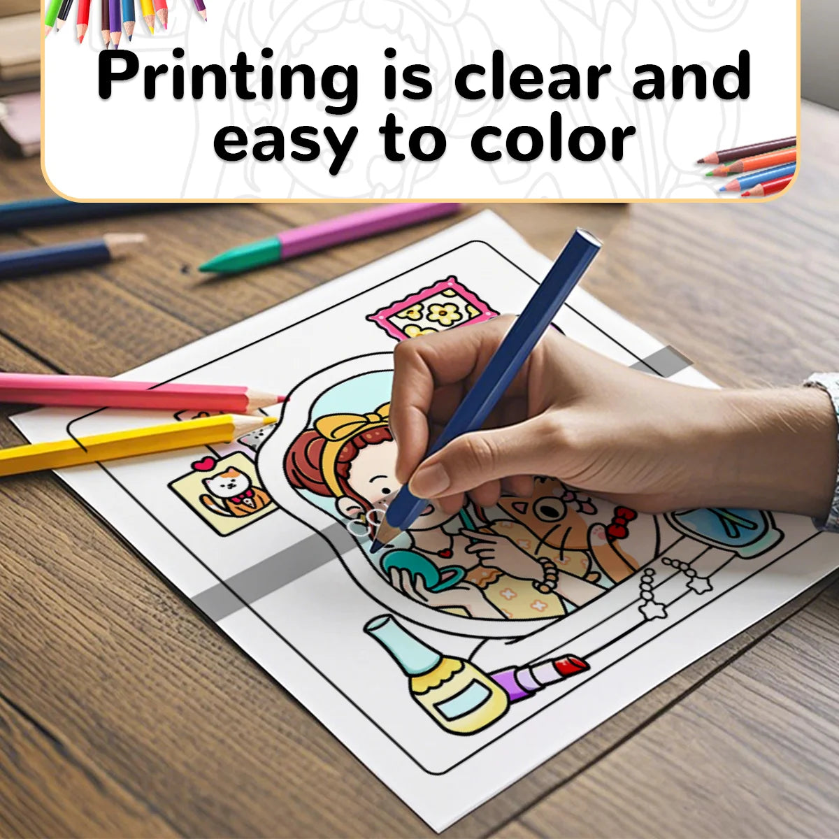 Coloring Book for Relaxation: 24-Page Picture Book of Adorable Cats and Heartwarming Family Life - Perfect Easter