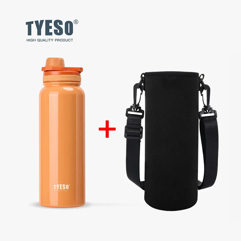TYESO Thermos Bottle Car Insulated Flask Water Tumbler for Outdoor Sports Travel Vacuum Flasks Stainless Steel Thermal Cup