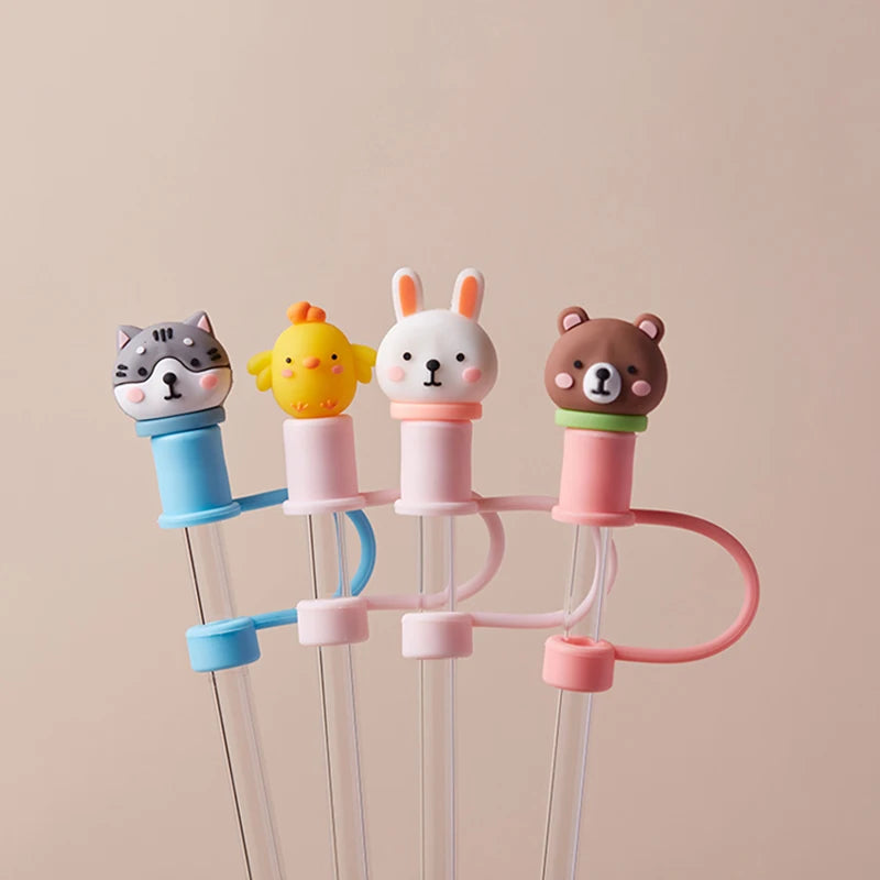 Cute Strawberry Straw Cover Caps For Stanley Cup 40 oz Tumbler Accessories Kawaii Silicone Straw Toppers Cap For 10mm Straws