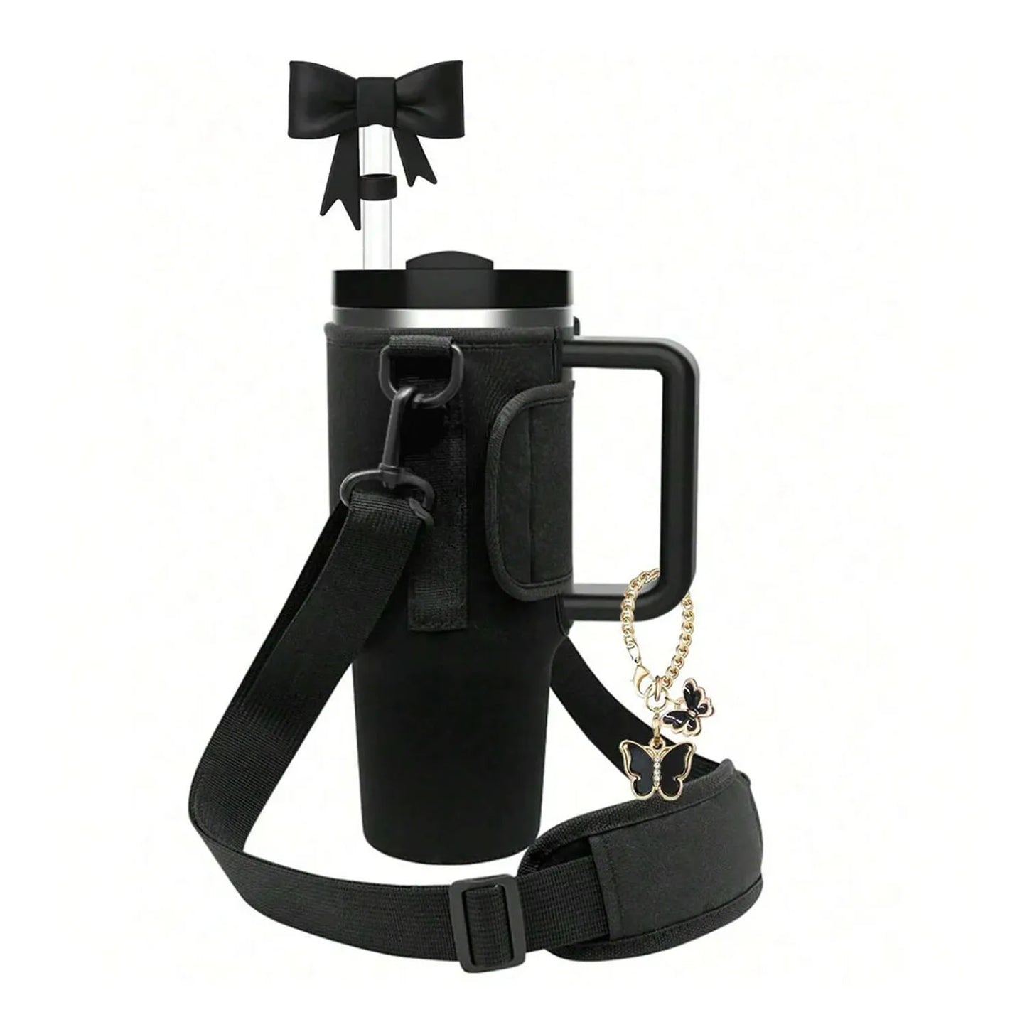 1PC Water Bottle Carrier Bag for Large Capacity Tumbler Cup with Handle Water Bottle Cup Sleeve with Adjustable Shoulder Strap
