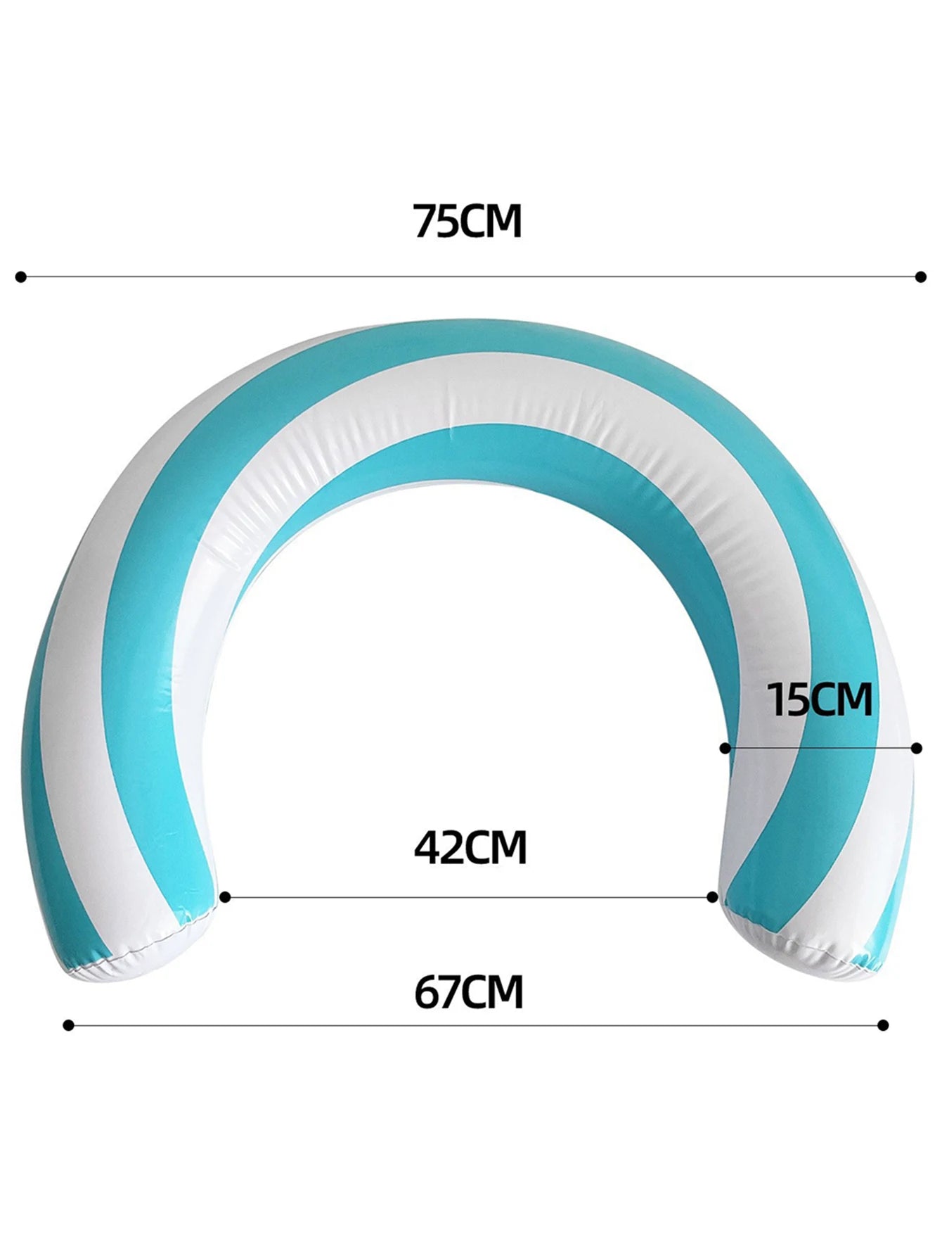 1pc New Striped U-Shaped PVC Inflatable Swimming Ring，Arch Shape Design Swimming Pool Float，Summer Beach & Pool Party Essential