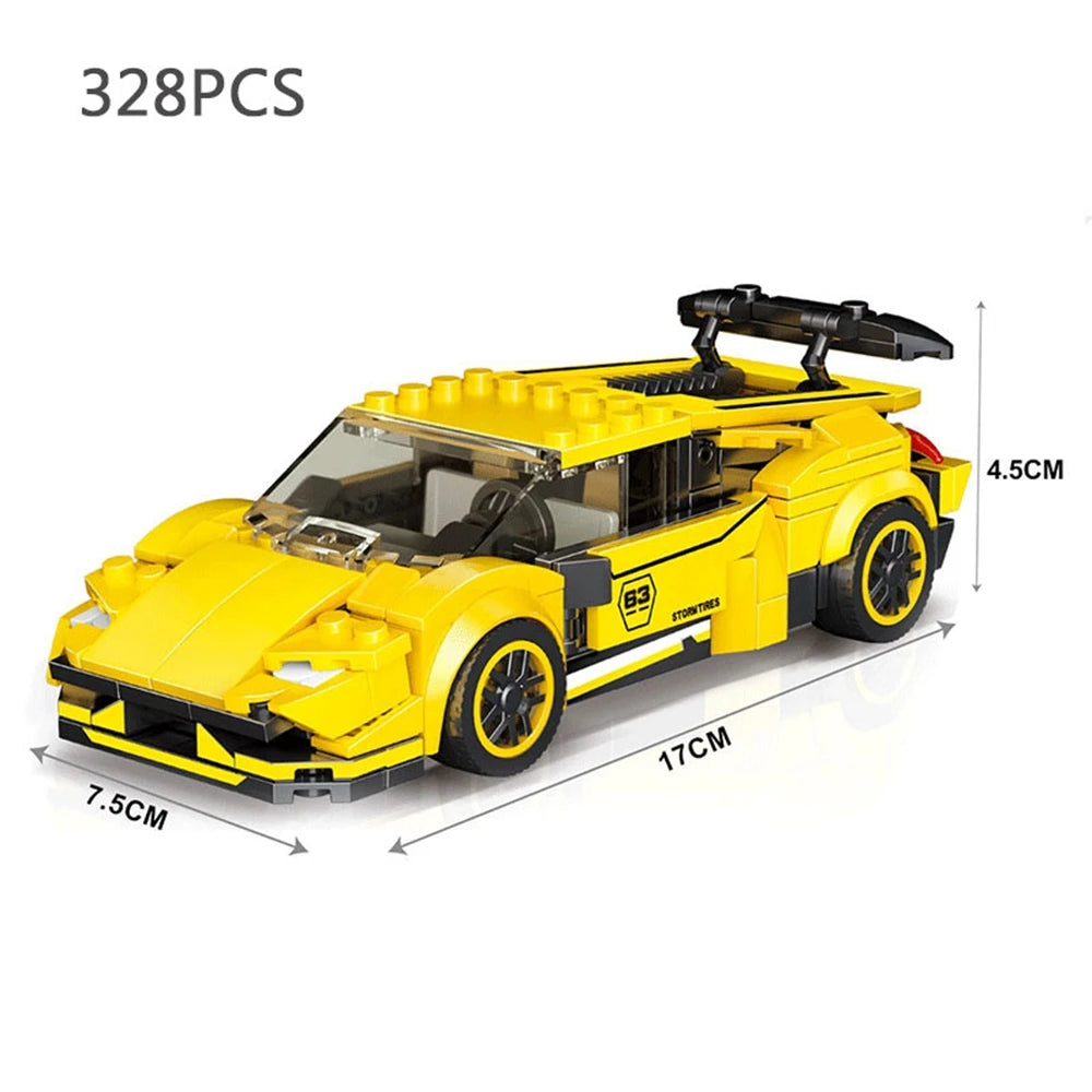 City Technical Speed Racing Car MOC Building Blocks Sports Race Vehicle Model Educational Assembly Bricks Toys for men Christmas