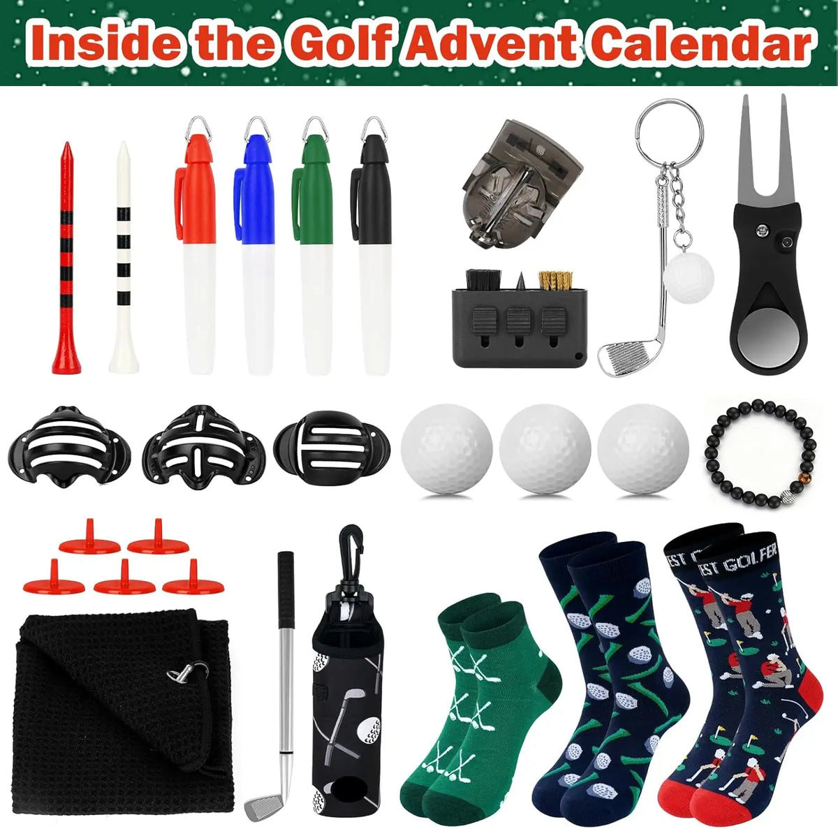 Golf-Themed Christmas Advent Calendar – 24-Day Gift Box for Men & Women