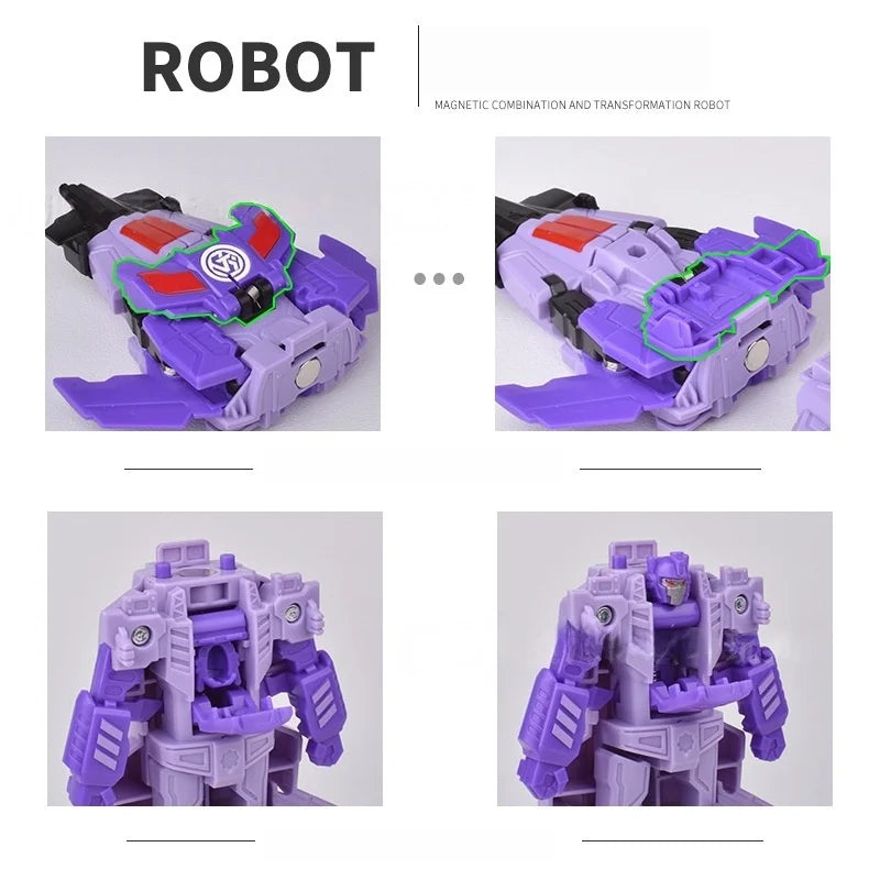 2-in-1 magnetic attraction Transformation Toy, Magnetic Force Transformation Battle Tank Car Robot Model Birthday Christmas Gift