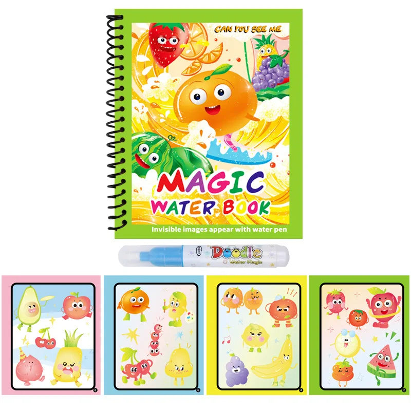 Cartoon Watercolor Painting Magic Book Kids Educational Magic Water Coloring Book Sensory Early Education Puzzle Drawing Toys