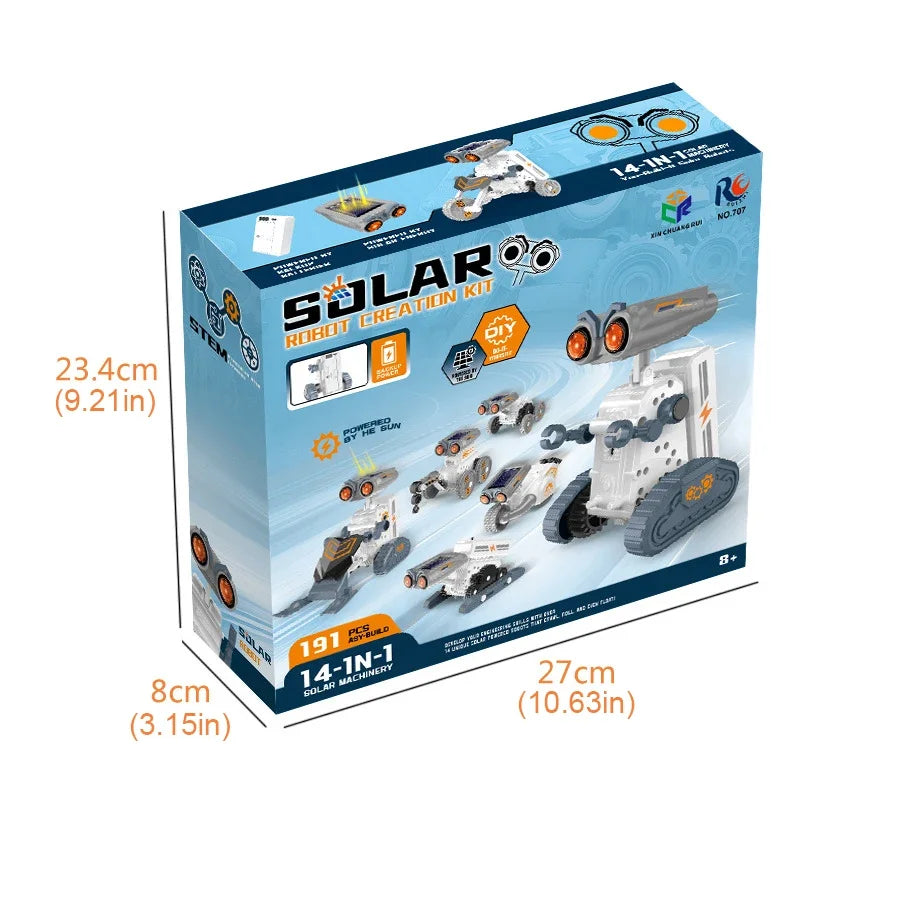 STEM 14-in-1 Education Solar Robot Toys DIY Building Science Experiment Kit for Kids Solar Powered By Sun Robot Kits