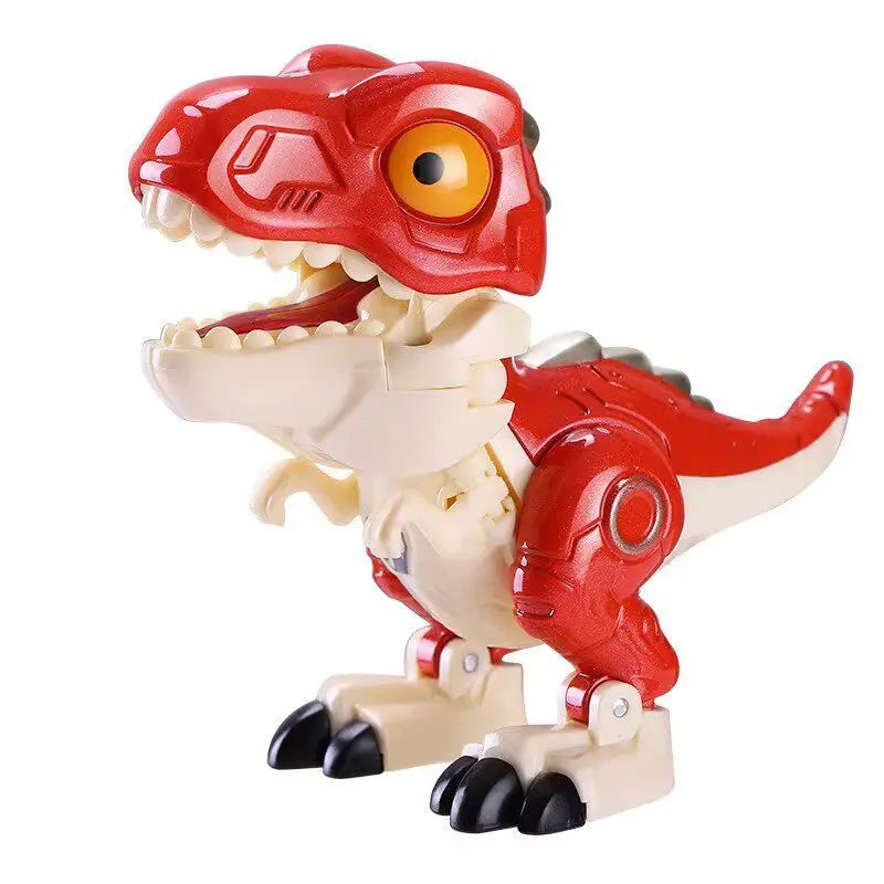 Bestseller Gradient Deformed Dinosaur Robot Transparent Building Block Storage Box Tyrannosaurus Velociraptor Full Set Model Toy