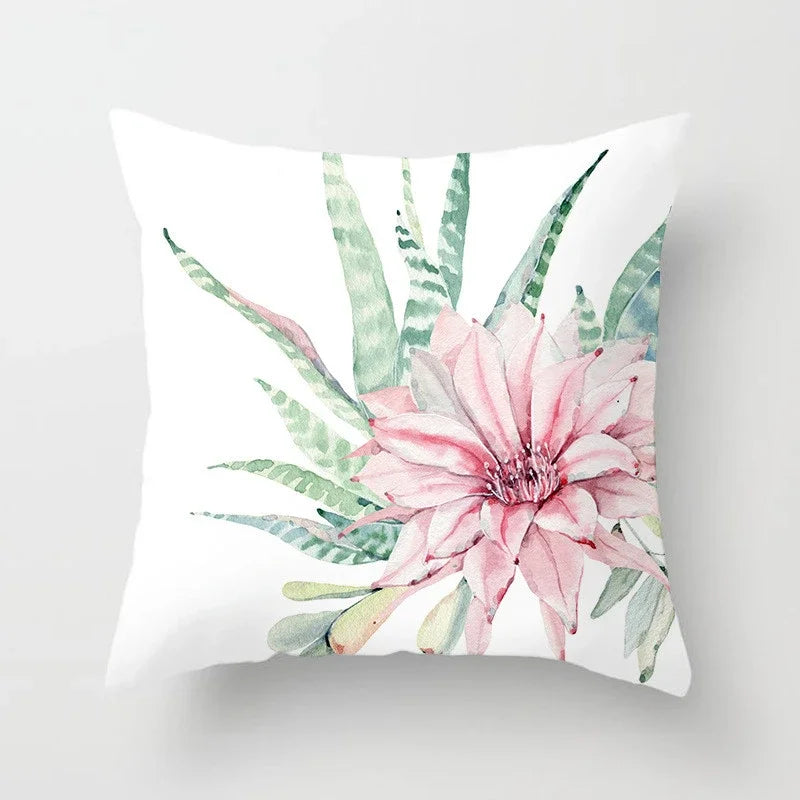 Cactus Flower Pattern Summer Decorative Cushions Pillowcase Polyester Cushion Cover Throw Pillow Sofa Decoration Pillowcover