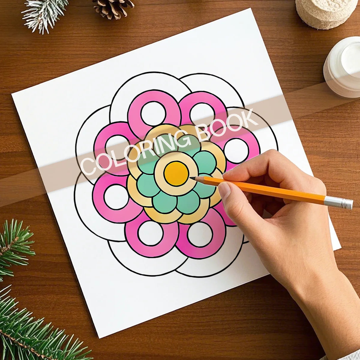 Deluxe Mandala Coloring Book for Adult Relieve Stress Kill Time DIY Painting Drawing Book Painting Kids Educational Toys