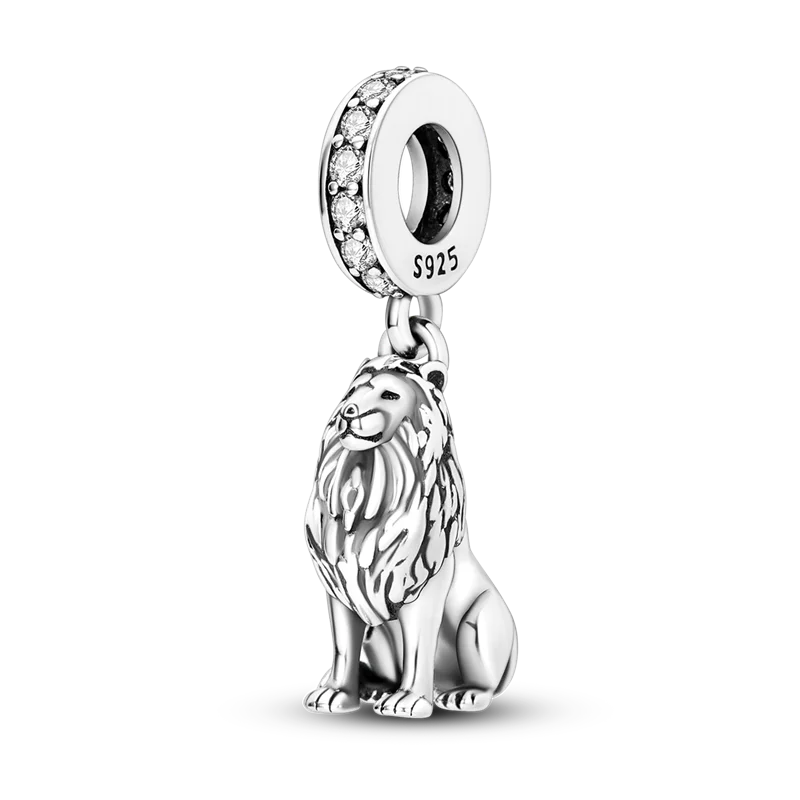925 Silver elephant lion rhinoceros dinosaur Animal Charms Beads Fit 4MM hole diamet Bracelets Fine DIY Christmas Jewelry Gifts