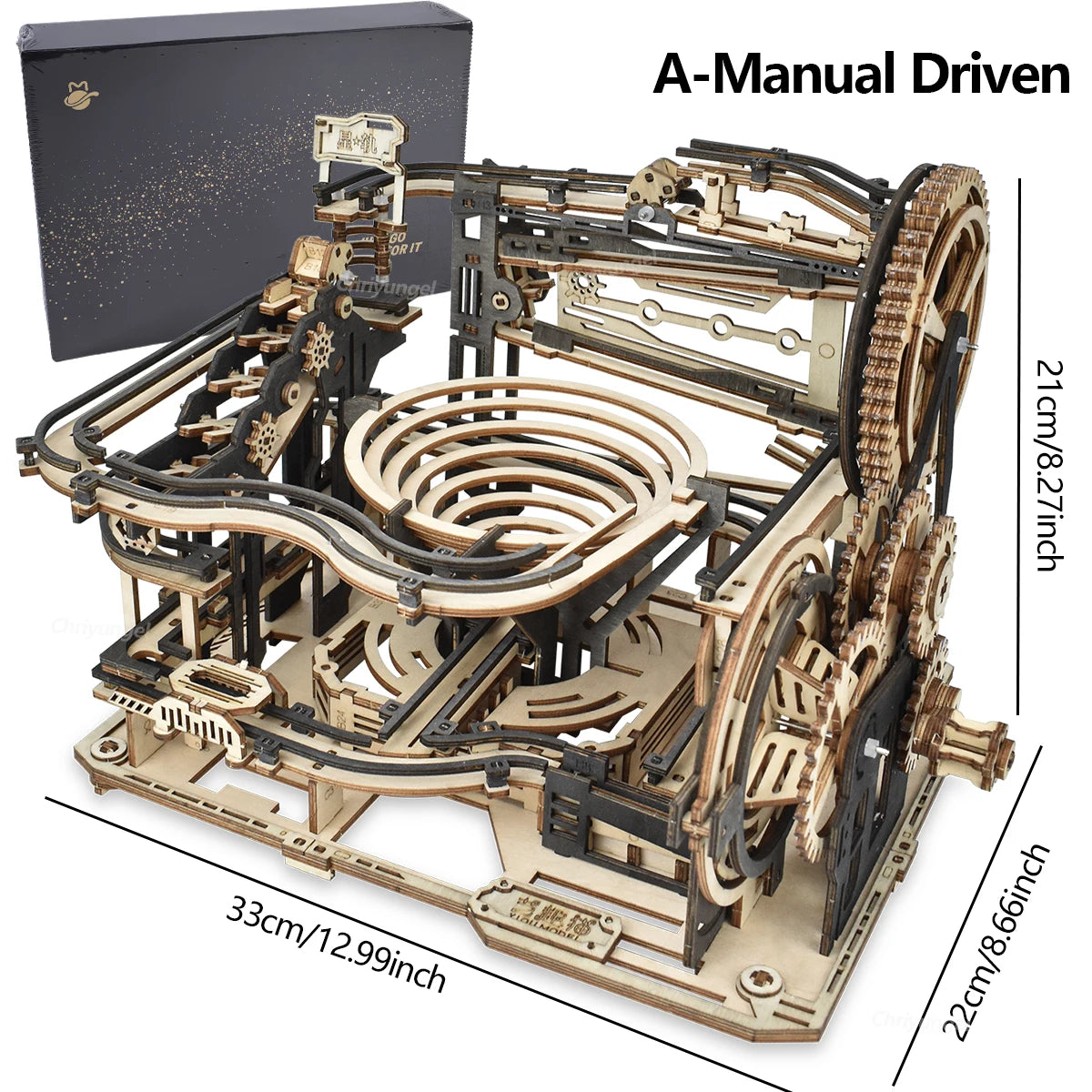 3D Wooden Puzzle DIY Marble Run Building Model Kit STEM Educational Construction Toys for Kids Adults Teens Boys Girls Gifts