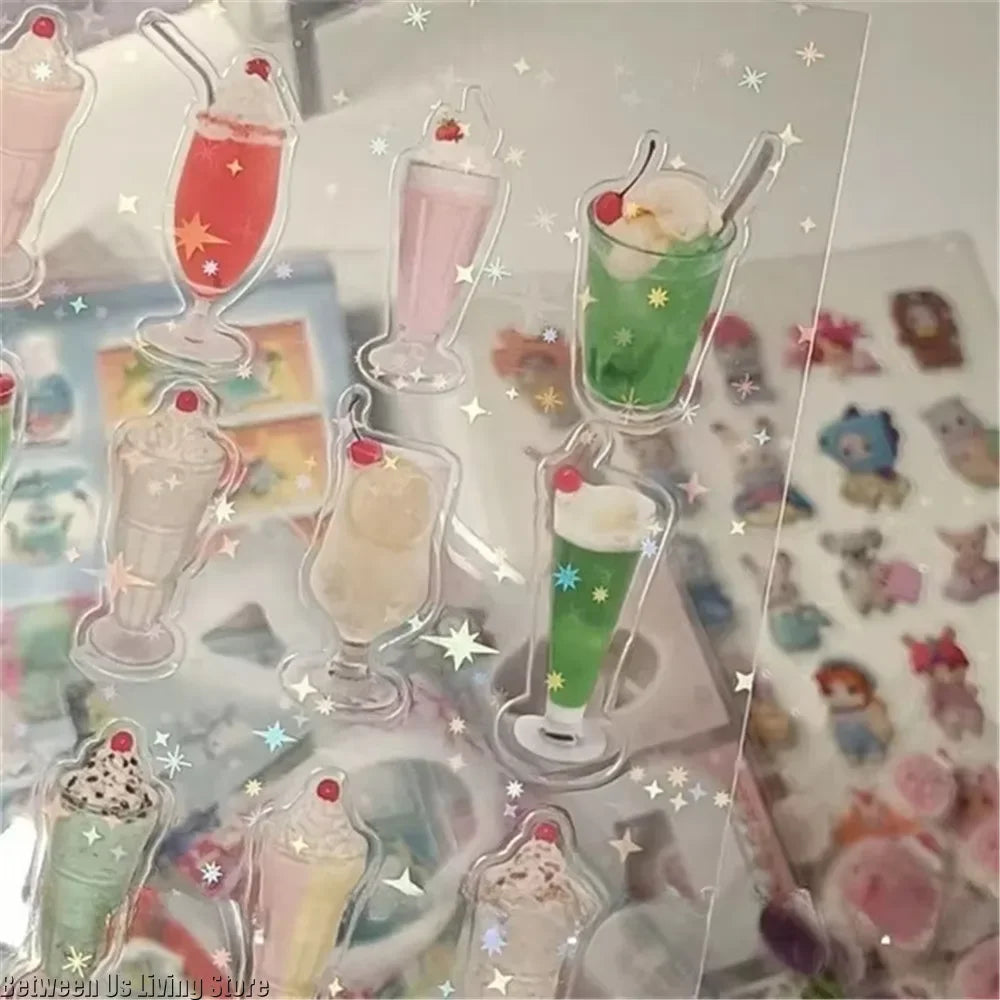 100 Sheets Non-repetitive Y2K Random Cute Glitter Sticker for Phone Luggage Journal Sticker Kawaii Decoration Sticker Gift