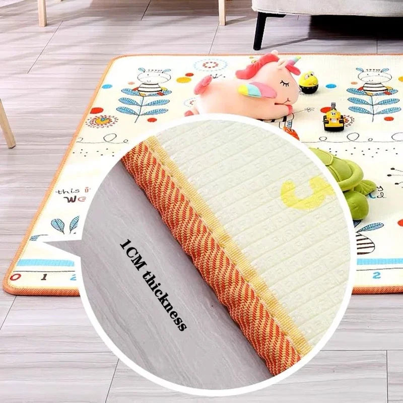 Baby Play Mats Doubel Sided Animals Kids Rug Educational Toys for Children Soft Floor Toddler Crawling Carpet Game Activity Gym