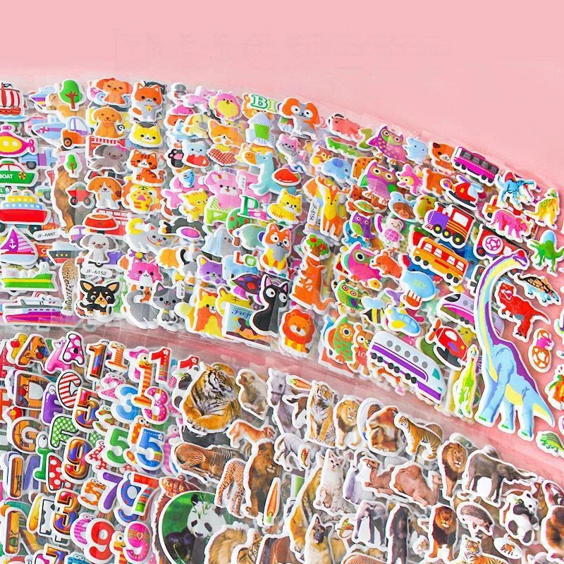 20 Sheets 3D Stickers for Kids Puffy Children Stickers Boys Girls Teachers Reward Craft Scrapbooking Gift Toys