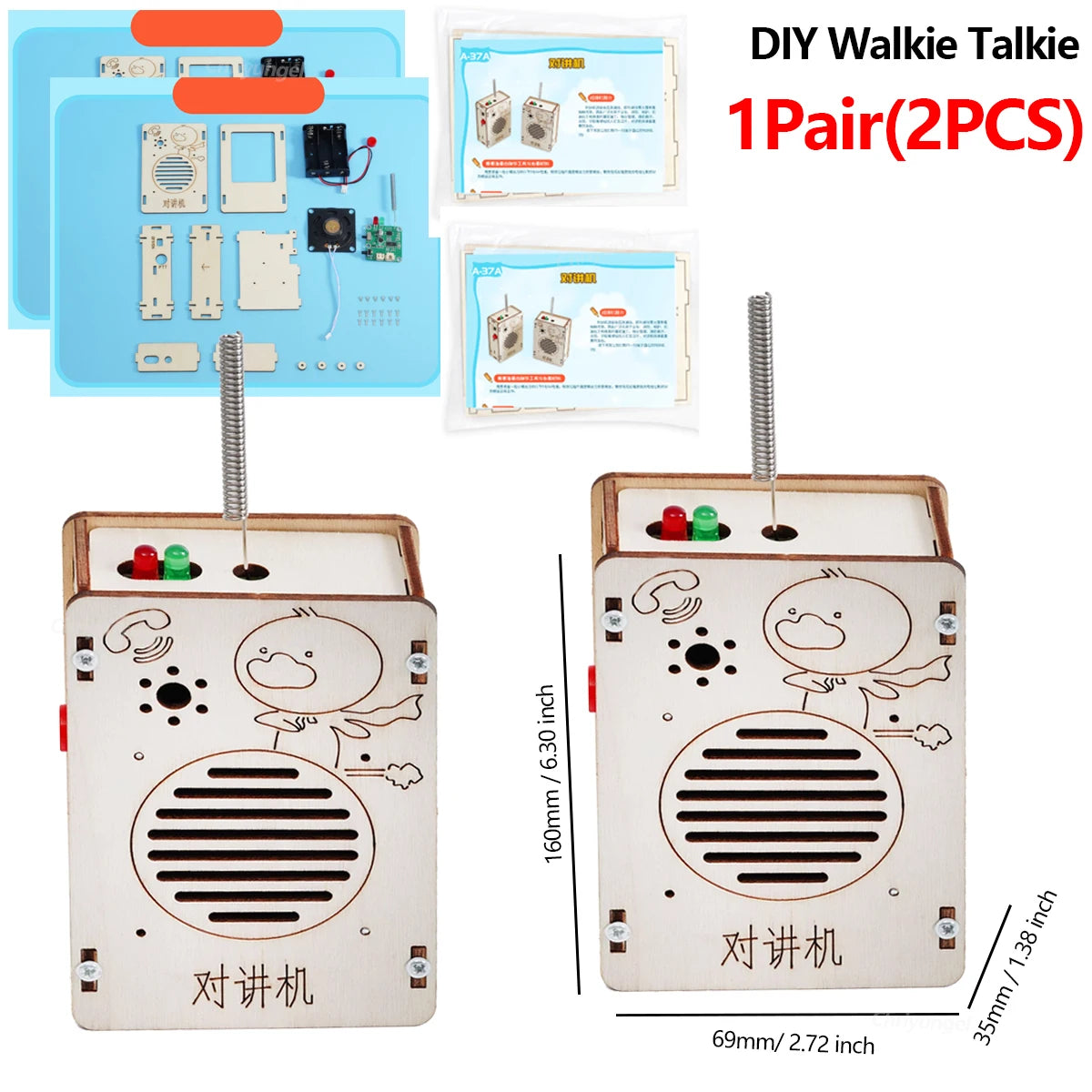 DIY Wireless Walkie Talkie Model Kit STEM Physics Science Experimental Tool School Science Project Educational Toy for Kids Gift