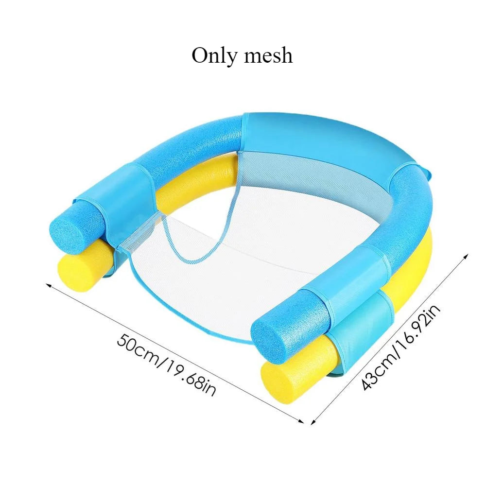 1Pcs Swimming Pool Float Chair Mesh Net Seat Water Hammock Lounge Foam Noodle Floating Chair for Adult Kid Summer Beach Toy