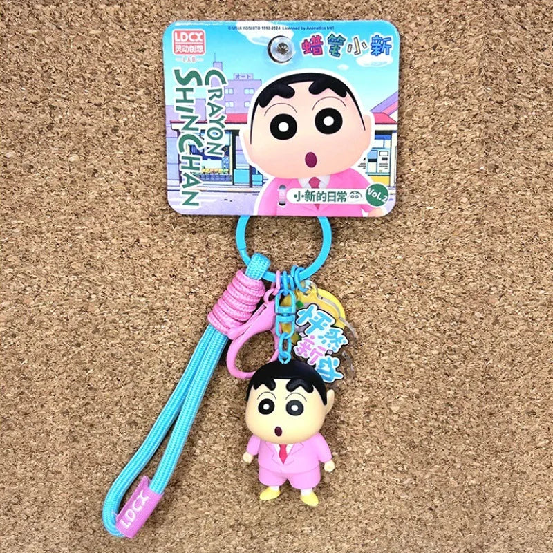 New Crayon Shin-Chan Cartoon Model Keychain Backpack Accessories Bag Pendant Fashion Decor Toy Children Gift