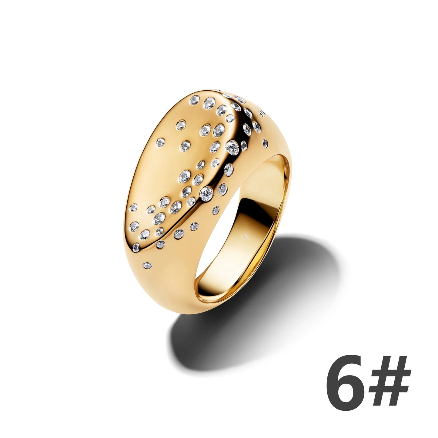 2026 S925 Silver Plated Paved Golden Ring Charm Luxury Stone Shell Nature Strength Cowboy Textured Safety Chain Fine Jewelry
