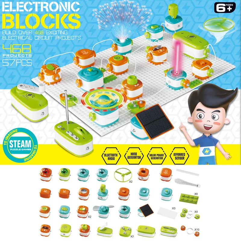 STEM Science Experiment Set for Kids - Electronic Building Blocks Physics Circuit Experiment Toys for Education And Learning