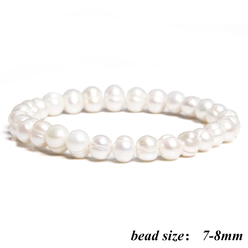 2024 New Natural Freshwater Pearl Stretch Bracelet Elegant Retro Female Pearl Bracelet High Quality Jewelry Gift For Women