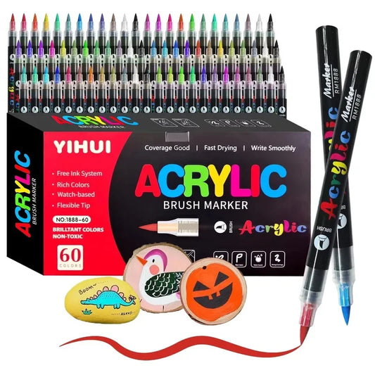 Marker pen with direct liquid ink, soft tip, metallic color, skin tone, suitable for students and art students, translucent and
