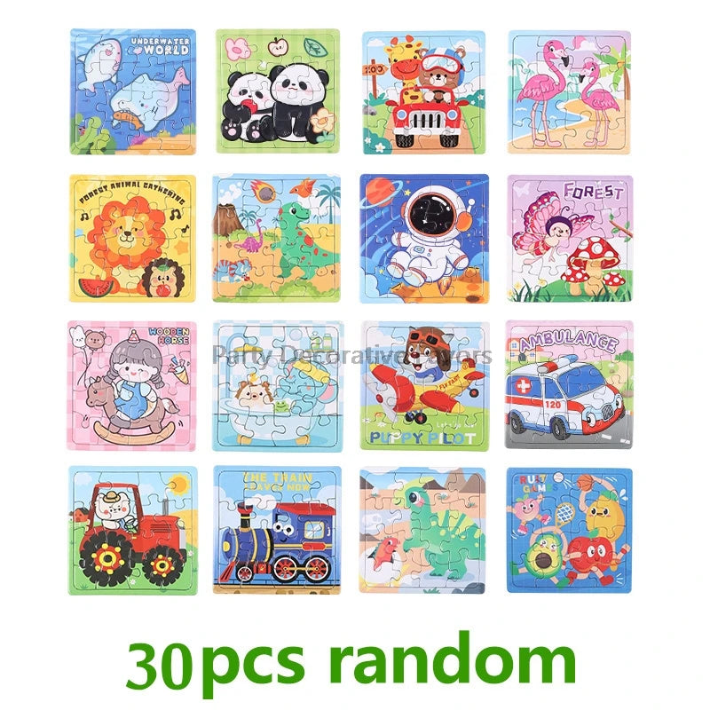 10-50Pcs Mini Cartoon Animal Paper Jigsaw Puzzles Educational Toy Kids Birthday Party Favors Gift School Rewards Pinata Fillers
